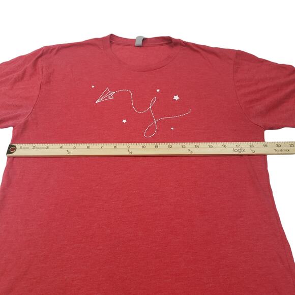 Next Level Apparel T Shirt Women Medium Paper Airplane Red Short Sleeve Tee Top - Picture 3 of 11